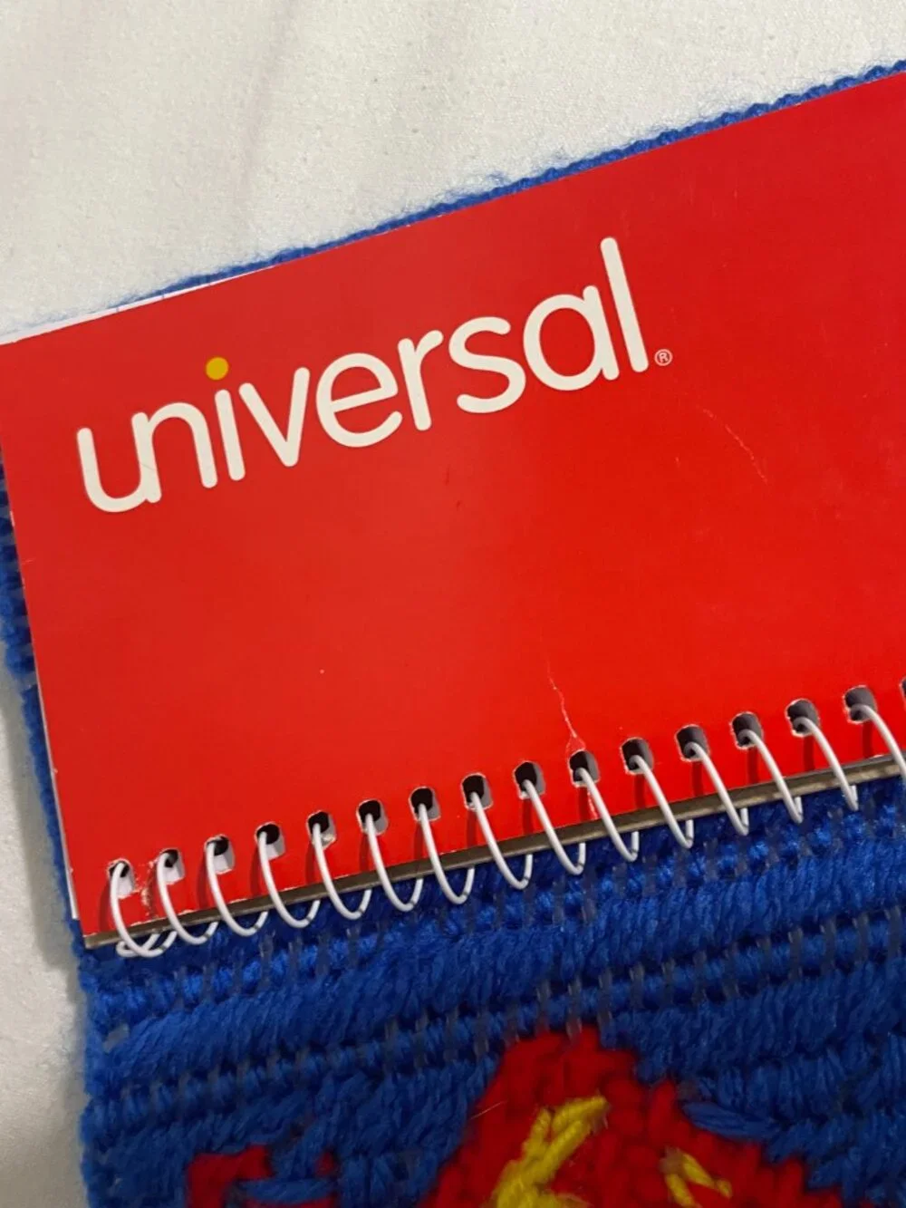 Handmade Superman Yarn Plastic Canvas Mini Notebook Cover Journal Holder DC Hero